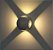 Luminária Arandela LED Esfera Preto 4 Focos Branco Quente 3000k - Externa - Imagem 3