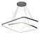 Luminária Lustre LED Prata Quadrado 2 Aros com Controle - 3 Cores - Imagem 1