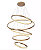 Lustre Pendente LED Dourado 6 Anéis Aros Branco Quente 3000K - Imagem 1