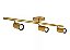 Spot LED Sobrepor Trilho Teto Parede MR16 Dourado Para 3 GU10 - Imagem 2