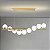 Luminária Pendente LED Retangular 9 Globos de Vidro 1M Dourado Branco Quente 3000k - Imagem 3
