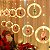 Cortina Fio Fada Pisca Pisca Led 3 Metros 10 Argolas Enfeites decoração Natal 110v Branco Quente 3000K - Imagem 1