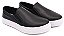 TÊNIS SLIP ON FEMININO DE COURO LEGÍTIMO PRETO - Imagem 1