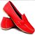 MOCASSIM FEMININO COMFORT DE COURO VERMELHO - Imagem 1