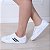 Tênis Feminino Branco com listra Preta em Couro Leve e Confortável - Imagem 1