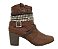 Bota Feminina em Couro com Strass Cano Curto Marrom - Imagem 3