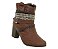 Bota Feminina em Couro com Strass Cano Curto Marrom - Imagem 2