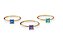 Anel Colorful com Gemas Quadradas em ouro 18k - Imagem 1