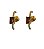 Brinco Ear Hook com Gemas Coloridas em ouro 18k - Imagem 1