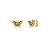 Brinco borboleta color em ouro 18k com zircônias - Imagem 1