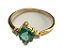 Anel de Esmeralda e Diamantes m ouro 18k - Imagem 1