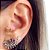 Brinco Leque com Diamantes em ouro 18k  - 6pontos - Imagem 2