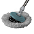 Conjunto Mop Rotatorio Compact (Balde 9L Cesto Plastico e 1 refis, Rotary Mop) Azul Petroleo - Nobre - Imagem 1
