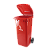 Coletora plastica 240l. c/rodas (mod. europeu) Vermelho - Nobre - Imagem 1