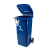 Coletora plastica 120l. c/rodas (mod. europeu) azul - Nobre - Imagem 1