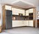Cozinha Mira de Canto Mascavo/Champagne 100% MDF - Imagem 1