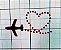 Avião com caminho formato coração filme termocolante - Imagem 1