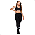 CONJUNTO FITNESS LEGGING E TOP PRETO CINZA BÁSICO - Imagem 1