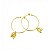 Brinco argola ferradura e cavalo folheado a ouro amarelo 18k - Imagem 1