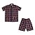 PIJAMA XADREZ  GOLA ROMÂNTICA MENINAS ROXO - Imagem 1