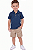 Conjunto Infantil Calvin Klein Polo Azul e Bermuda Caqui - Imagem 1
