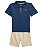 Conjunto Infantil Calvin Klein Polo Azul e Bermuda Caqui - Imagem 5