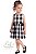 Vestido Infantil Carter’s Xadrez Preto e Cinza com Laços - Imagem 1