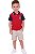 Conjunto Infantil Tommy Hilfiger Polo Vermelha e Bermuda Bege - Imagem 1