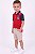 Conjunto Infantil Tommy Hilfiger Polo Vermelha e Bermuda Bege - Imagem 4