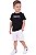 Conjunto Infantil Tommy Hilfiger Camiseta Preta e Bermuda Branca - Imagem 1