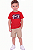 Conjunto Infantil Tommy Hilfiger Camiseta Vermelha e Bermuda Caqui - Imagem 1