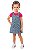 Conjunto Infantil Salopete Jeans Estampa Guess e Blusa Rosa Pink - Imagem 1