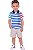 Conjunto Infantil Tommy Hilfiger Polo Listrada e Bermuda Bege - Imagem 1