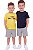 Conjunto Infantil Tommy Hilfiger 3 Peças Camisetas Amarela e Azul-Marinho e Bermuda - Imagem 1