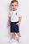 Conjunto Bebê Polo Ralph Lauren Polo Bear Branco e Shorts Azul-Marinho - Imagem 6