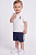 Conjunto Bebê Polo Ralph Lauren Polo Bear Branco e Shorts Azul-Marinho - Imagem 4