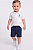 Conjunto Bebê Polo Ralph Lauren Polo Bear Branco e Shorts Azul-Marinho - Imagem 9