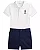 Conjunto Bebê Polo Ralph Lauren Polo Bear Branco e Shorts Azul-Marinho - Imagem 11