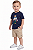 Conjunto Bebê Ralph Lauren Polo Bear Camiseta e Bermuda de Sarja Bege - Imagem 1