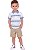 Conjunto Infantil Tommy Hilfiger Polo Listrada e Bermuda Caqui - Imagem 1
