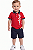 Conjunto Bebê Tommy Hilfiger Polo Vermelha e Bermuda Azul-Marinho - Imagem 1
