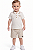 Conjunto Bebê Calvin Klein Polo Off-White e Bermuda Listrada - Imagem 3