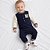 Macacão Bebê Tommy Hilfiger Estilo Varsity Azul-Marinho e Off White - Imagem 3