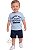 Conjunto Bebê Tommy Hilfiger – Camiseta Azul Claro e Short Azul-Marinho - Imagem 1