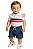 Conjunto Bebê Tommy Hilfiger Body Polo Branco + Shorts Jeans Cargo - Imagem 1
