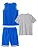 Conjunto Infantil Puma 3 Peças Regata Camiseta e Bermuda Azul - Imagem 9