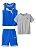Conjunto Infantil Puma 3 Peças Regata Camiseta e Bermuda Azul - Imagem 8