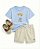 Conjunto Bebê Ralph Lauren Camiseta Bear Azul Claro e Shorts Bege - Imagem 3