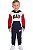Conjunto Infantil GAP Moletom Vermelho, Azul e Branco - Imagem 1