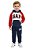 Conjunto Infantil GAP Moletom Vermelho, Azul e Branco - Imagem 1